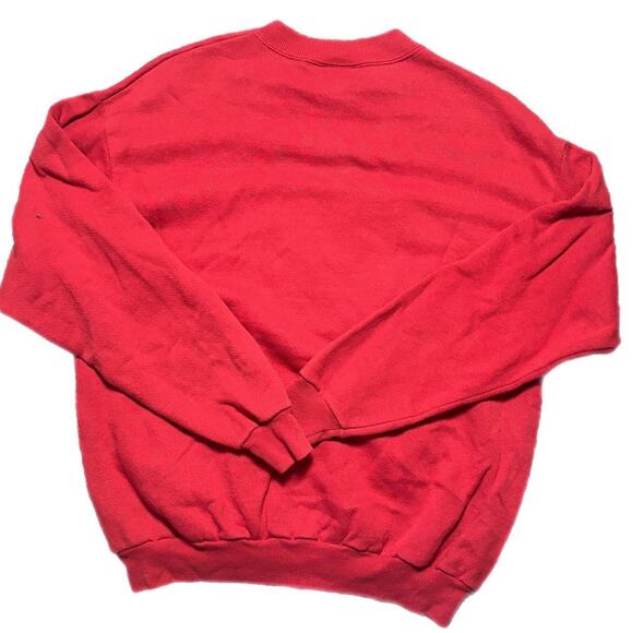 Red vintage 90s embroidered Christmas crewneck - Picture 3 of 4